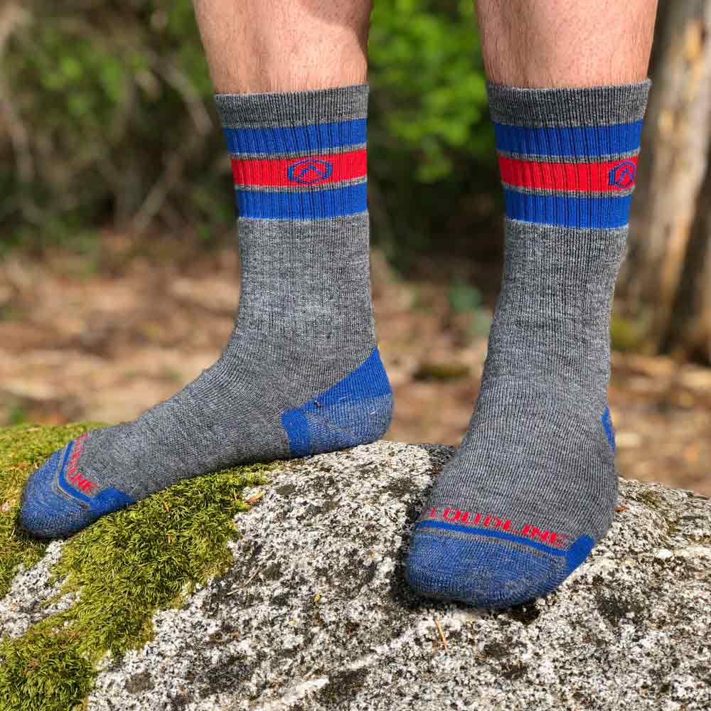 Men's Merino Wool Medium Cushion Retro Stripes Hiking Sock – Cloudline  Apparel